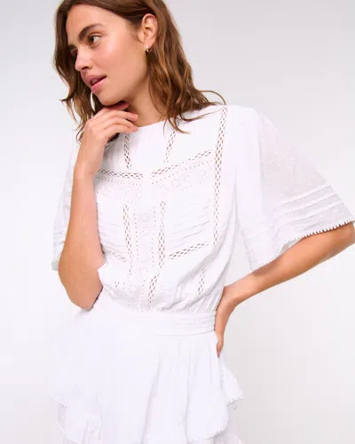 Abercrombie & Fitch Short-sleeve Easy Waist Ruffle Skort In White