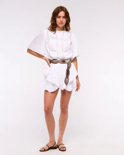 Abercrombie & Fitch Short-sleeve Easy Waist Ruffle Skort In White