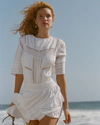 Abercrombie & Fitch Short-sleeve Easy Waist Ruffle Skort In White