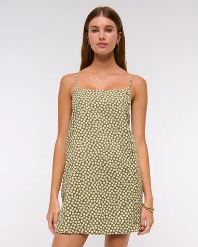 Abercrombie & Fitch Linen-blend Button Skort In Multi