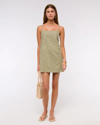 Abercrombie & Fitch Linen-blend Button Skort In Multi