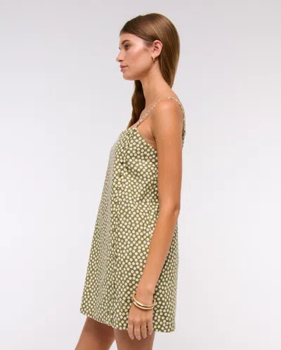 Abercrombie & Fitch Linen-blend Button Skort In Multi