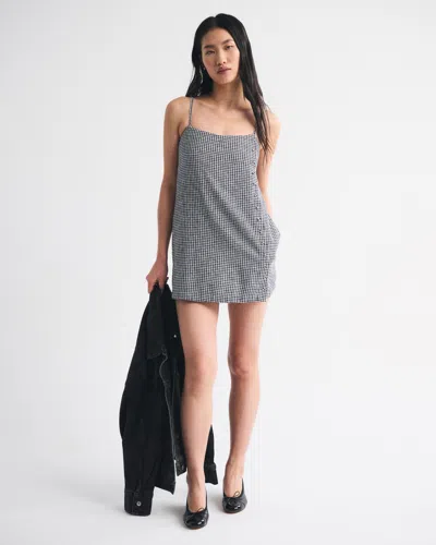 Abercrombie & Fitch Linen-blend Button Skort In Black