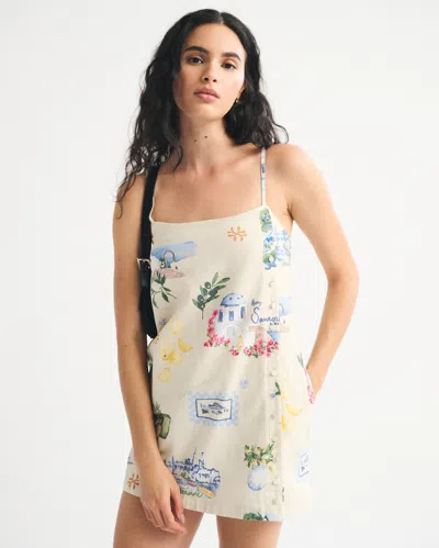 Abercrombie & Fitch Linen-blend Button Skort In Burgundy