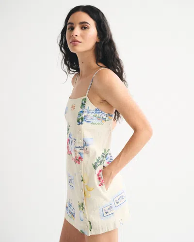 Abercrombie & Fitch Linen-blend Button Skort In Burgundy