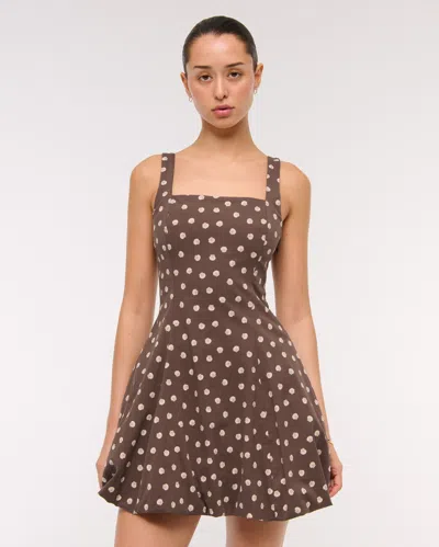 Abercrombie & Fitch The A&f Mila Bubble Hem Mini Skort In Brown