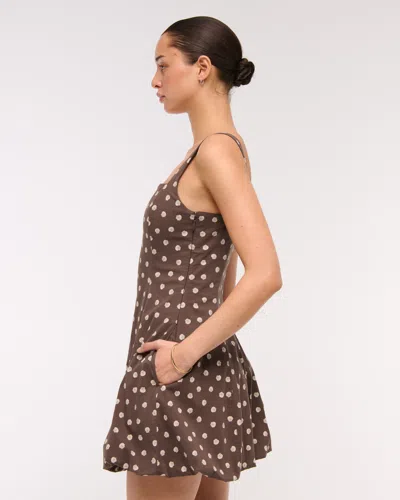 Abercrombie & Fitch The A&f Mila Bubble Hem Mini Skort In Brown