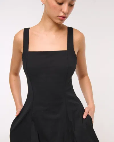 Abercrombie & Fitch The A&f Mila Bubble Hem Mini Skort In Black