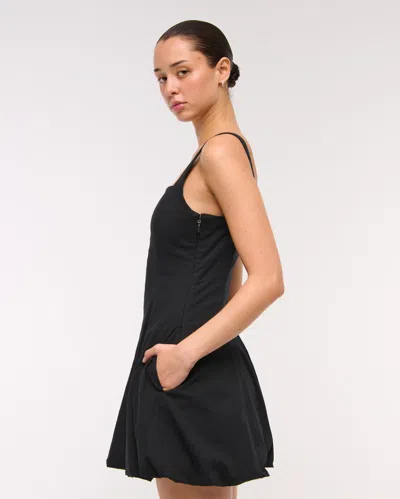 Abercrombie & Fitch The A&f Mila Bubble Hem Mini Skort In Black