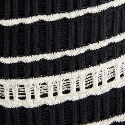 Abercrombie & Fitch Crochet-style V-neck Mini Dress In Black