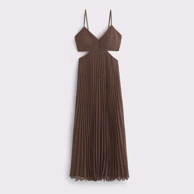 Abercrombie & Fitch The A&f Giselle Babydoll Cutout Maxi Dress In Brown