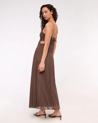 Abercrombie & Fitch The A&f Giselle Babydoll Cutout Maxi Dress In Brown