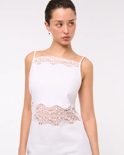 Abercrombie & Fitch Apron Lace-trim Mini Dress In White
