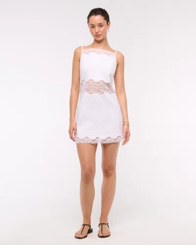 Abercrombie & Fitch Apron Lace-trim Mini Dress In White