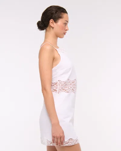 Abercrombie & Fitch Apron Lace-trim Mini Dress In White