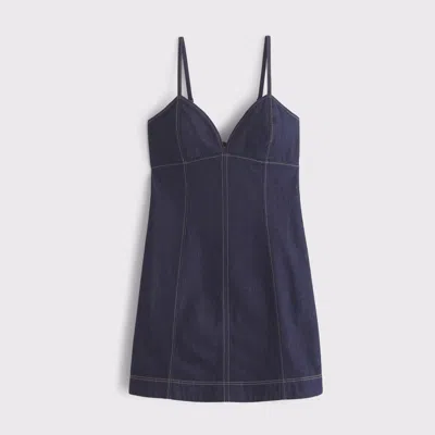 Abercrombie & Fitch Sweetheart Denim Mini Dress In Blue