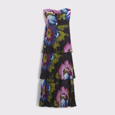 Abercrombie & Fitch The A&f Giselle Strapless Tiered Maxi Dress In Black