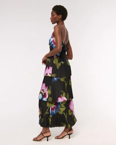Abercrombie & Fitch The A&f Giselle Strapless Tiered Maxi Dress In Black