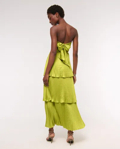Abercrombie & Fitch The A&f Giselle Strapless Tiered Maxi Dress In Green