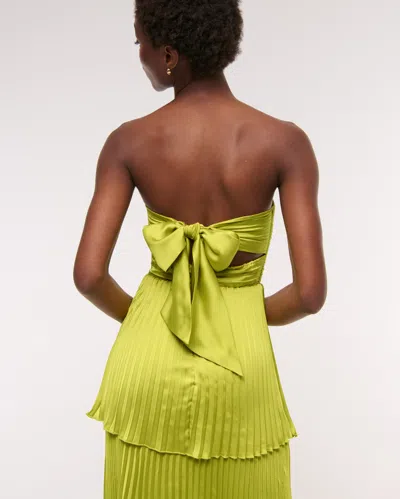 Abercrombie & Fitch The A&f Giselle Strapless Tiered Maxi Dress In Green