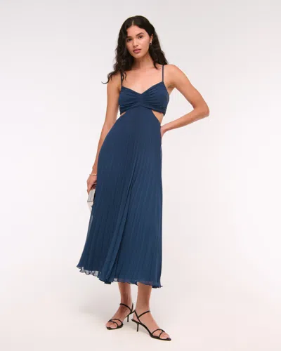 Abercrombie & Fitch The A&f Giselle Babydoll Cutout Maxi Dress In Blue