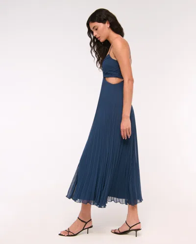 Abercrombie & Fitch The A&f Giselle Babydoll Cutout Maxi Dress In Blue