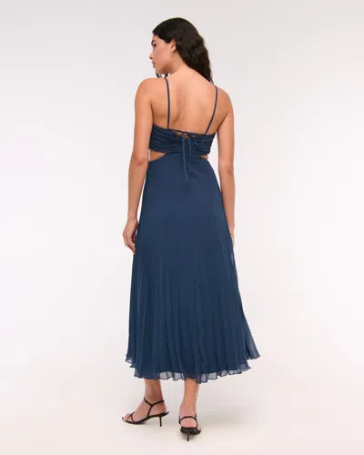 Abercrombie & Fitch The A&f Giselle Babydoll Cutout Maxi Dress In Blue