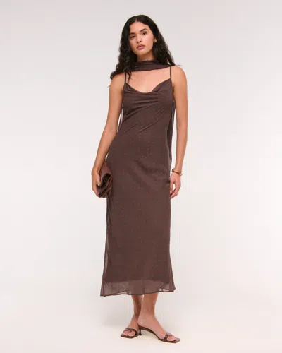 Abercrombie & Fitch The A&f Julia Slip Scarf Maxi Dress In Brown