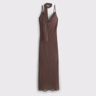 Abercrombie & Fitch The A&f Julia Slip Scarf Maxi Dress In Brown
