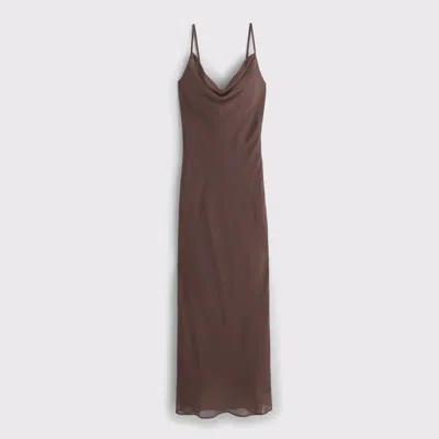 Abercrombie & Fitch The A&f Julia Slip Scarf Maxi Dress In Brown