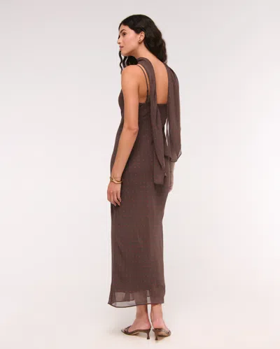 Abercrombie & Fitch The A&f Julia Slip Scarf Maxi Dress In Brown