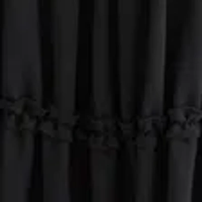 Abercrombie & Fitch Strapless Ruffle Maxi Dress In Black