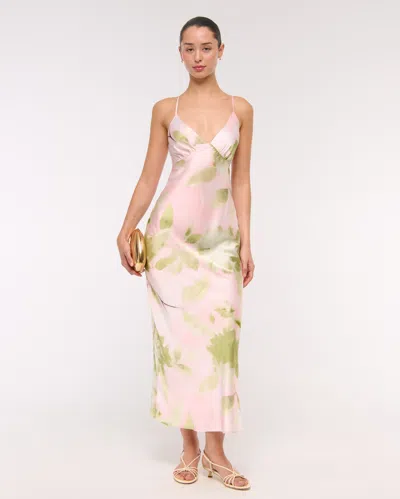 Abercrombie & Fitch The A&f Julia Slip Tie-back Maxi Dress In Pink