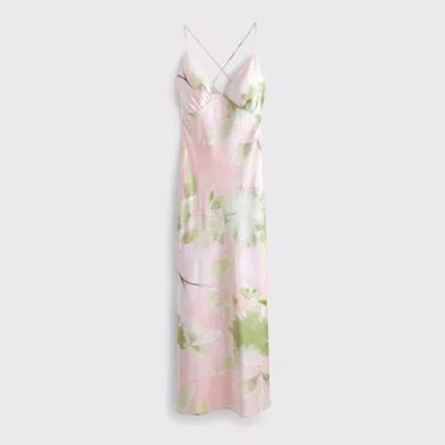 Abercrombie & Fitch The A&f Julia Slip Tie-back Maxi Dress In Pink