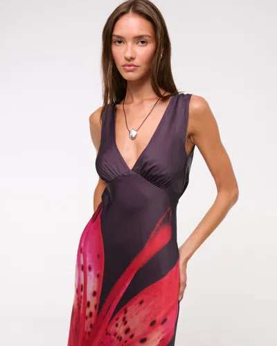 Abercrombie & Fitch The A&f Julia Slip Cowl-back Maxi Dress In Multi