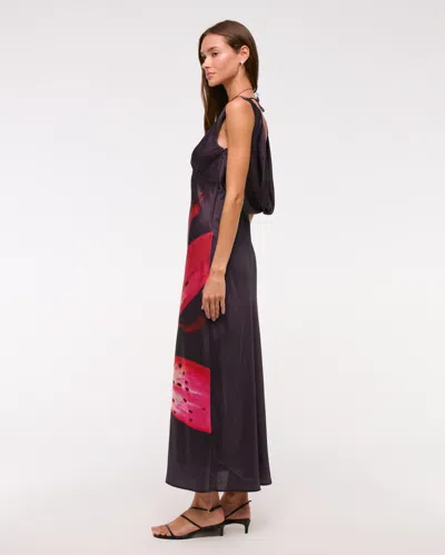 Abercrombie & Fitch The A&f Julia Slip Cowl-back Maxi Dress In Multi