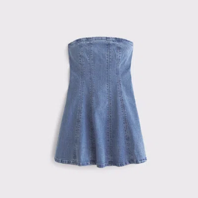 Abercrombie & Fitch The A&f Mila Strapless Denim Mini Dress In Blue