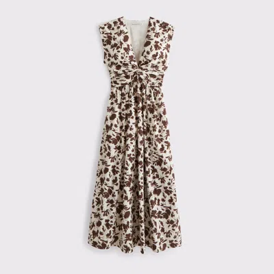 Abercrombie & Fitch Twist-front Maxi Dress In Brown