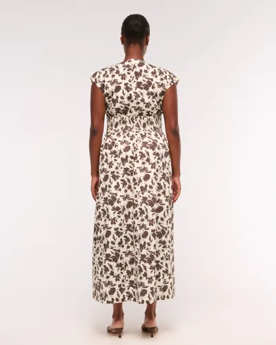 Abercrombie & Fitch Twist-front Maxi Dress In Brown