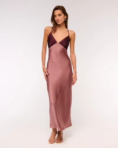 Abercrombie & Fitch The A&f Julia Slip Tie-back Maxi Dress In Brown