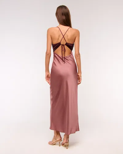Abercrombie & Fitch The A&f Julia Slip Tie-back Maxi Dress In Brown