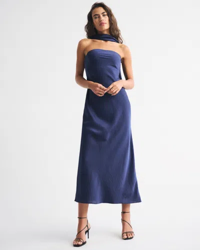Abercrombie & Fitch The A&f Julia Strapless Scarf Maxi Dress In Blue
