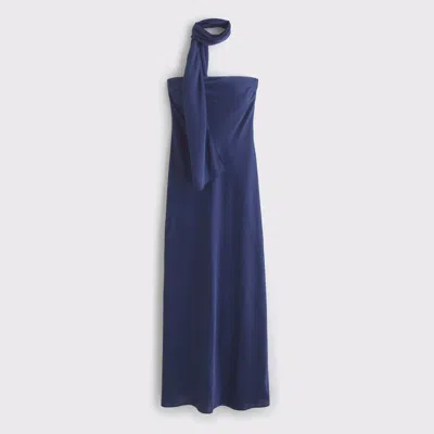 Abercrombie & Fitch The A&f Julia Strapless Scarf Maxi Dress In Blue