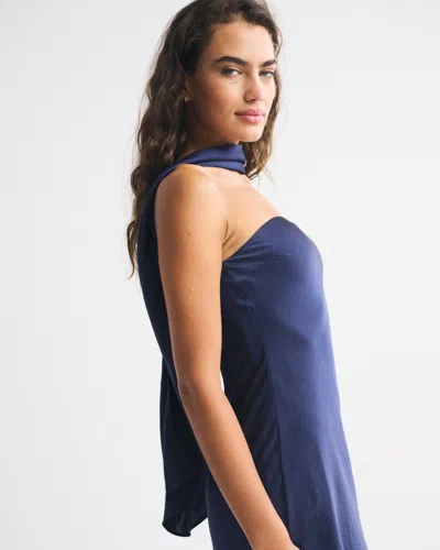 Abercrombie & Fitch The A&f Julia Strapless Scarf Maxi Dress In Blue