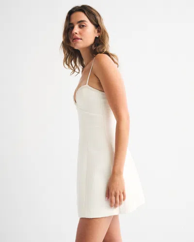 Abercrombie & Fitch Faux Pearl Trim Mini Dress In White
