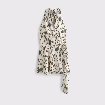 Abercrombie & Fitch Draped Halter Mini Dress In Multi