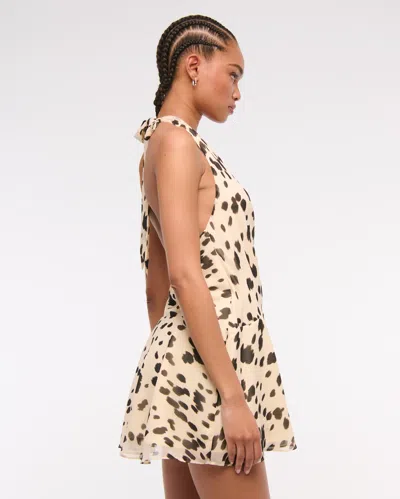 Abercrombie & Fitch Draped Halter Mini Dress In Multi