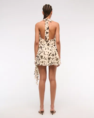 Abercrombie & Fitch Draped Halter Mini Dress In Multi