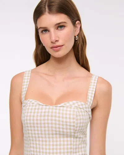 Abercrombie & Fitch Premium Linen Drop-waist Skort In Multi