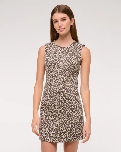 Abercrombie & Fitch The A&f Mara High-neck Vest Mini Dress In Animal Print